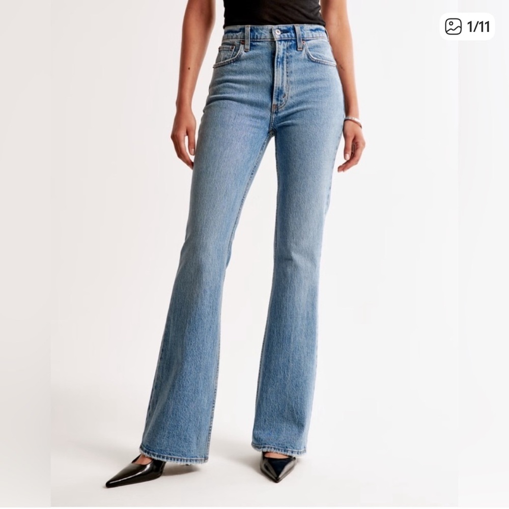 Abercrombie & Fitch Light Wash High-Rise Flare Jeans